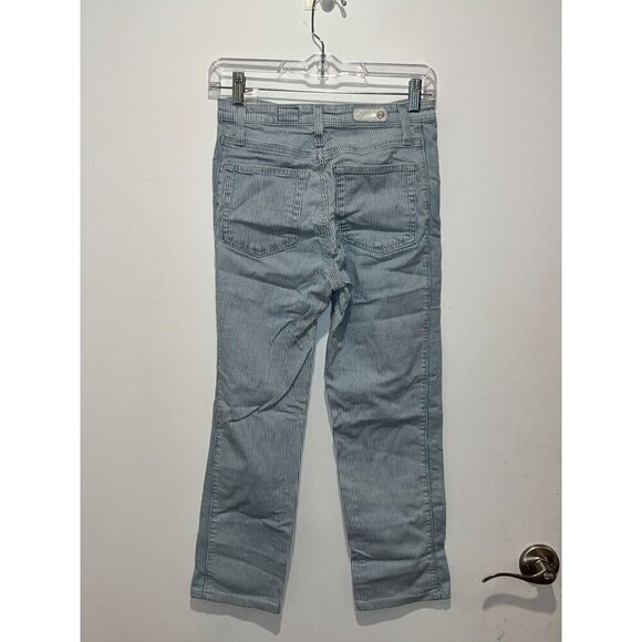 AG Adriano Goldschmied Blue/White Striped Straight Leg Jeans Women's Size 26R - Picture 4 of 10